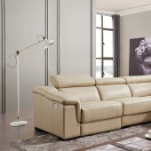 760 Sectional Sofa in Beige Leather by ESF w/Power Recliner