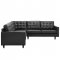 Empress EEI-1549 3pc Sectional in Black Bonded Leather by Modway