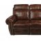 Roycroft Motion Sofa in Pecan Leather-Look Fabric by NCFurniture