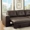 F6930 Convertible Sectional Sofa Espresso Faux Leather by Boss