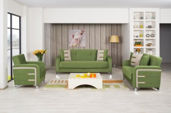 Decora Sofa Bed in Green Fabric by Casamode w/Options [CMSB-Decora Truva Green]