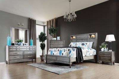 Daphne Bedroom Set CM7556 in Grey by FOA w/Options