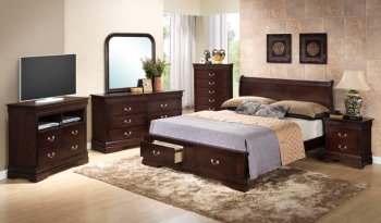 G3125D Bedroom by Glory Furniture in Cappuccino w/Storage Bed [GYBS-G3125D]