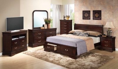 G3125D Bedroom by Glory Furniture in Cappuccino w/Storage Bed