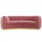 Enthusiastic Sofa in Dusty Rose Velvet Fabric by Modway