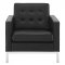 Loft Sofa in Black Faux Leather by Modway w/Options