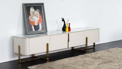 Bella TV Stand by Beverly Hills w/Porcelain Top