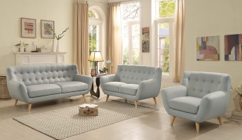 Anke Sofa 8312 in Light Grey Fabric by Homelegance w/Options [HES-8312 Anke]