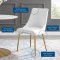 Viscount Dining Chair Set of 2 in White Velvet by Modway