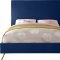 Jasmine Bed in Navy Velvet Fabric by Meridian w/Options