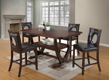 D1007BT Counter Height Dining Set 5Pc in Cappuccino by Global [GFDS-D1007BT]