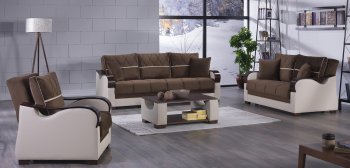 Bennett Best Brown Sofa Bed in Fabric by Istikbal w/Options [IKSB-Bennett Best Brown]