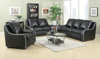 504221 Myles Sofa in Black Bonded Leather by Coaster w/Options [CRS-504221 Myles]