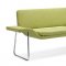 Gray Microfiber Contemporary Bench with Chrome Steel Frame