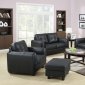 504451 Sawyer Sofa in Black Bonded Leather by Coaster w/Options