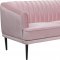 Rory Sofa 689 in Pink Velvet Fabric by Meridian w/Options