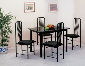 Black & Grey Contemporary 5Pc Dinette Set w/Marbled Laminate Top [HLDS-D902]