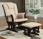 Beige Microfiber Modern Glider Chair w/Matching Ottoman