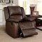 Kris Reclining Sofa CM6293 in Brown Top Grain Leather Match