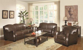 501781 Chesapeake Sofa in Brown Bonded Leather Match by Coaster [CRS-501781 Chesapeake]