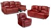 Lombardi Power Reclining Sofa & Loveseat Salsa Leather