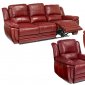 Lombardi Power Reclining Sofa & Loveseat Salsa Leather