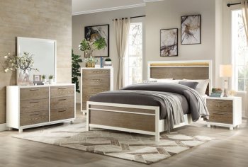 Renly 5Pc Bedroom Set 2056 in White & Oak by Homelegance [HEBS-2056-Renly]