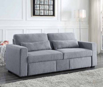 Rogyne Sofa 51895 in Gray Linen Fabric by Acme w/Storage [AMS-51895 Rogyne]