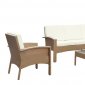 Brook Patio Sofa 4Pc Set w/Oatmeal or Espresso Base by Modway