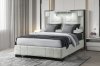 Oscar Upholstered Bed in White Fabric by Global