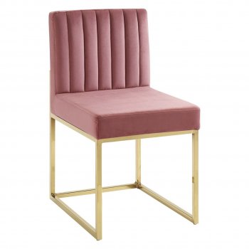 Carriage Dining Chair 3806 Set of 2 Dusty Rose Velvet by Modway [MWDC-3806 Carriage Dusty Rose]