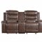 Putnam Recliner Sofa 9405BR in Brown Fabric by Homelegance