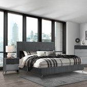 Enzo Bedroom Set 5Pc in Dark Gray by Global w/Options