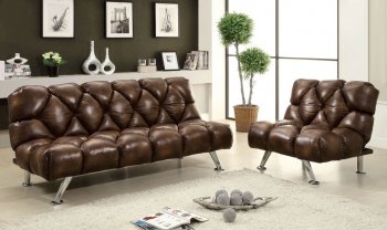 CM2907 Graham Sofa Bed in Chocolate Leather-Like Fabric [FASB-CM2907 Graham]