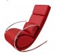 Chloe Rocker Chair & Ottoman in Red Leatherette by Whiteline