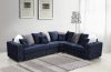 LCL-027 Sectional Sofa in Navy Blue Velvet