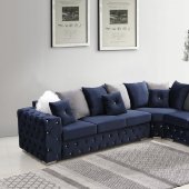 LCL-027 Sectional Sofa in Navy Blue Velvet