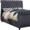 Dakota Bed in Grey Velvet Fabric by Meridian w/Options