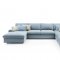 Karato Sectional Sofa in Blue Fabric by ESF w/ Bed & Storage