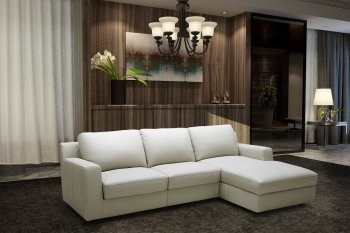 Lauren Sectional Sofa Sleeper in Premium Leather by J&M [JMSS-Lauren]