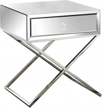 Lynn Side Table 819 in Mirrored Finish by Meridian [MRCT-819 Lynn]