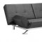 Black Leatherette Modern Convertible Sofa Bed with Folding Arms