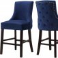 Hannah Counter Stool 775 Set of 2 Navy Velvet Fabric - Meridian