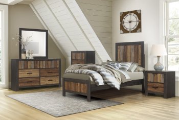 Cooper 4Pc Youth Bedroom Set 2059T - Acacia & Ebony- Homelegance [HEKB-2059T-Cooper]