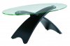 32C Coffee Table in Black w/Clear Glass Top by American Eagle