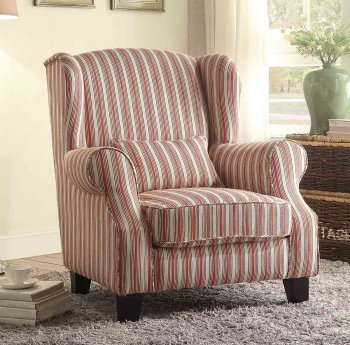 La Verne 1237F1S Accent Chair in Striped Fabric by Homelegance [HECC-1237F1S La Verne]