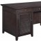 801097 Office Desk in Dark Brown by Coaster w/Power Outlet