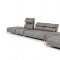 Zip Sectional Sofa in Grey Fabric by VIG w/Moveback Backrests