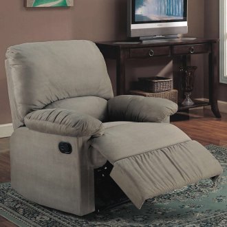 Sage Microfiber Modern Glider Recliner Chair w/Pillow Arms