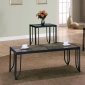 Metal Frame Modern 3PC Table Set w/Removable Tile Tops